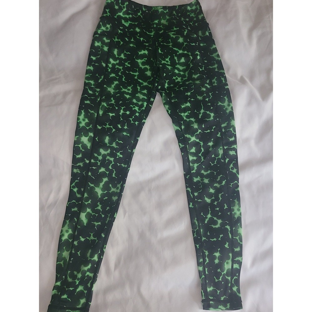 Constantly Varied Gear Neon Green Black Abstract Leggings XS Pockets Squat Proof - Picture 3 of 16